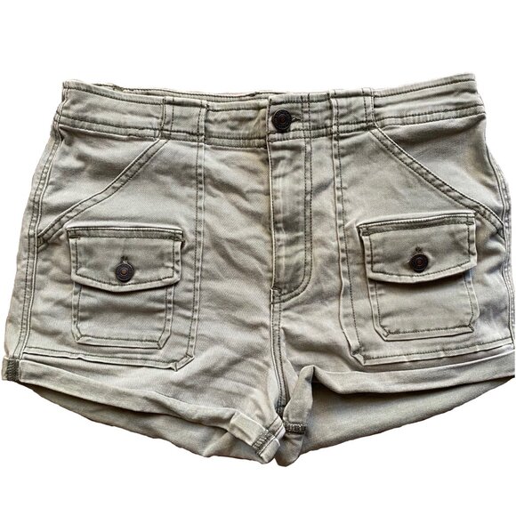 Abercrombie & Fitch Green Cargo Denim Utility Shorts - Picture 2 of 12